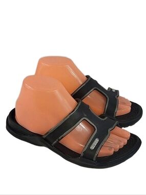 Crocs Madeira Double Strap Wedge  Slip-On Black Sandals